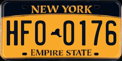 NY license plate HFO0176
