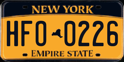 NY license plate HFO0226