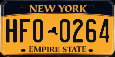 NY license plate HFO0264