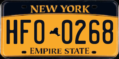 NY license plate HFO0268