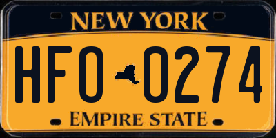 NY license plate HFO0274