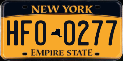 NY license plate HFO0277