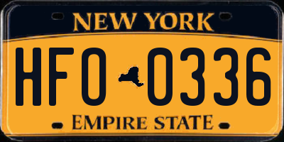 NY license plate HFO0336