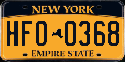NY license plate HFO0368