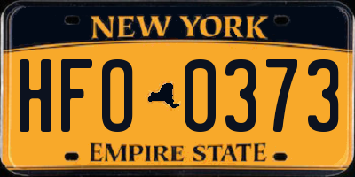 NY license plate HFO0373