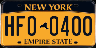 NY license plate HFO0400