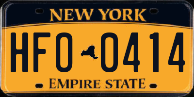 NY license plate HFO0414
