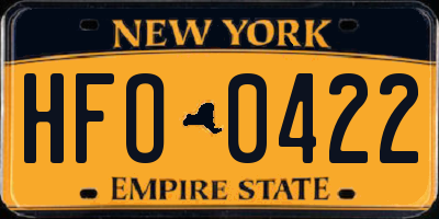 NY license plate HFO0422