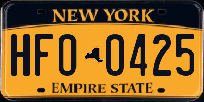 NY license plate HFO0425
