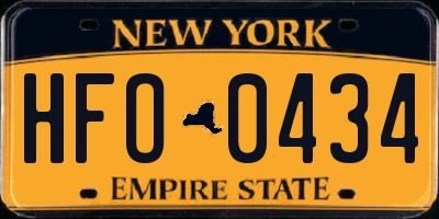 NY license plate HFO0434