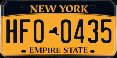 NY license plate HFO0435