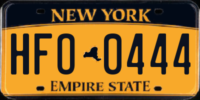 NY license plate HFO0444