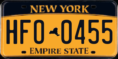NY license plate HFO0455