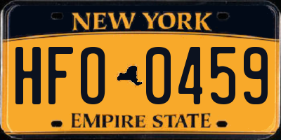 NY license plate HFO0459