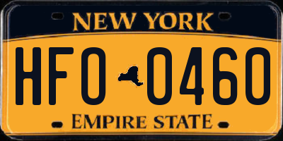 NY license plate HFO0460
