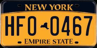 NY license plate HFO0467