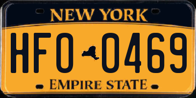 NY license plate HFO0469