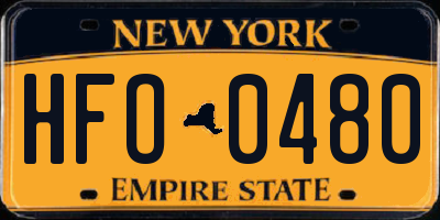 NY license plate HFO0480
