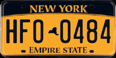 NY license plate HFO0484