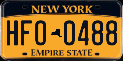 NY license plate HFO0488