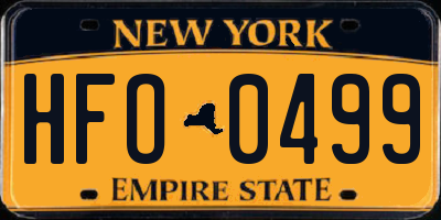 NY license plate HFO0499