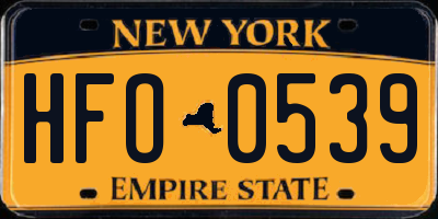 NY license plate HFO0539