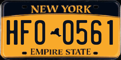NY license plate HFO0561