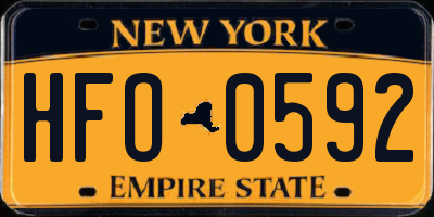 NY license plate HFO0592