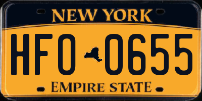 NY license plate HFO0655