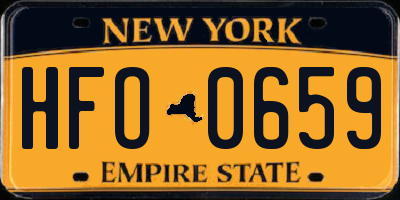NY license plate HFO0659