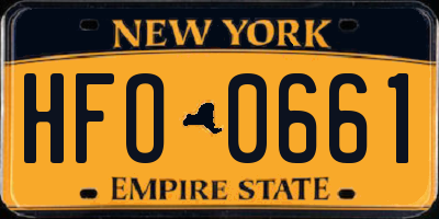NY license plate HFO0661