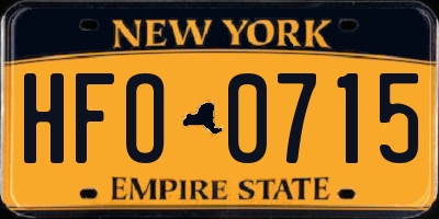 NY license plate HFO0715