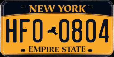 NY license plate HFO0804
