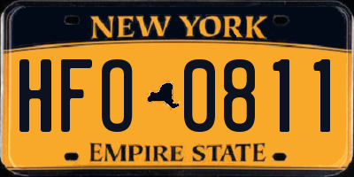 NY license plate HFO0811