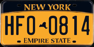 NY license plate HFO0814