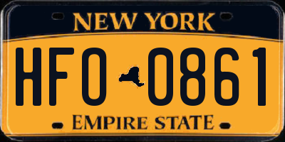 NY license plate HFO0861