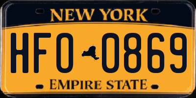 NY license plate HFO0869