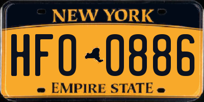 NY license plate HFO0886