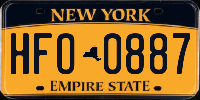 NY license plate HFO0887