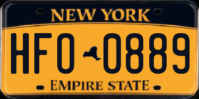 NY license plate HFO0889
