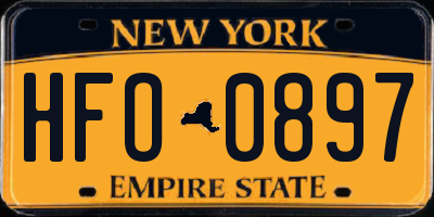NY license plate HFO0897