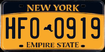 NY license plate HFO0919