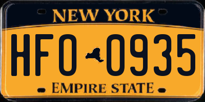 NY license plate HFO0935