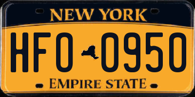 NY license plate HFO0950