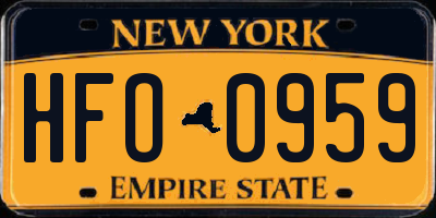 NY license plate HFO0959