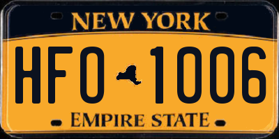 NY license plate HFO1006