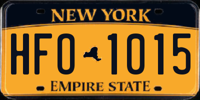 NY license plate HFO1015