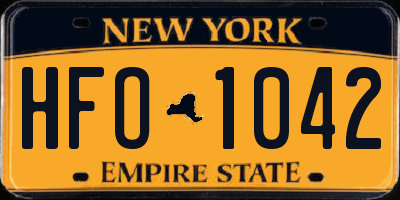 NY license plate HFO1042