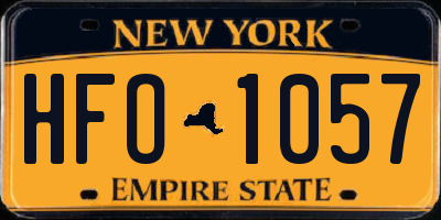 NY license plate HFO1057