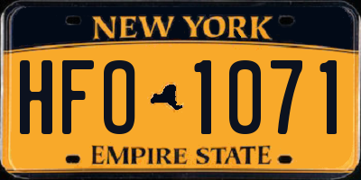 NY license plate HFO1071